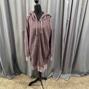 Easel long, full zip hoodie oversized small